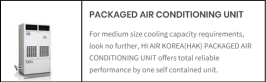 Packaged Air Conditioning Unit